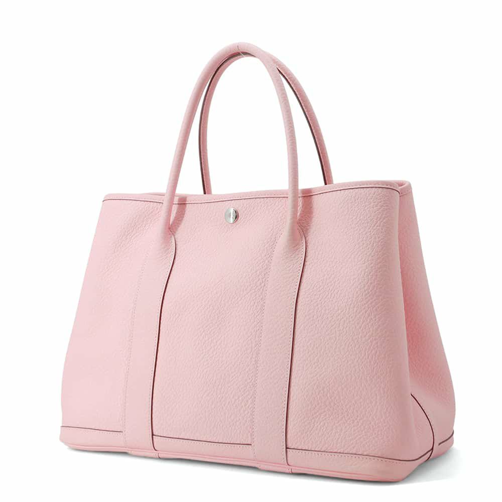 エルメス トートバッグ ガーデンパーティPM ローズサクラ/シルバー金具 カントリー T刻印