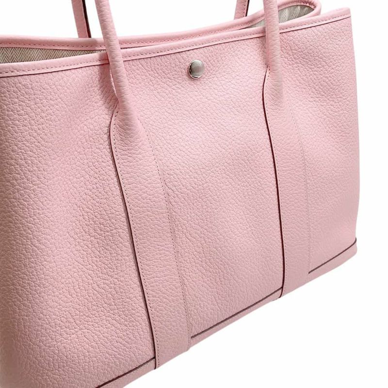 エルメス トートバッグ ガーデンパーティPM ローズサクラ/シルバー金具 カントリー T刻印