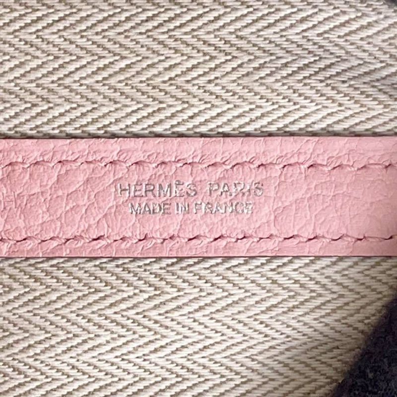 エルメス トートバッグ ガーデンパーティPM ローズサクラ/シルバー金具 カントリー T刻印