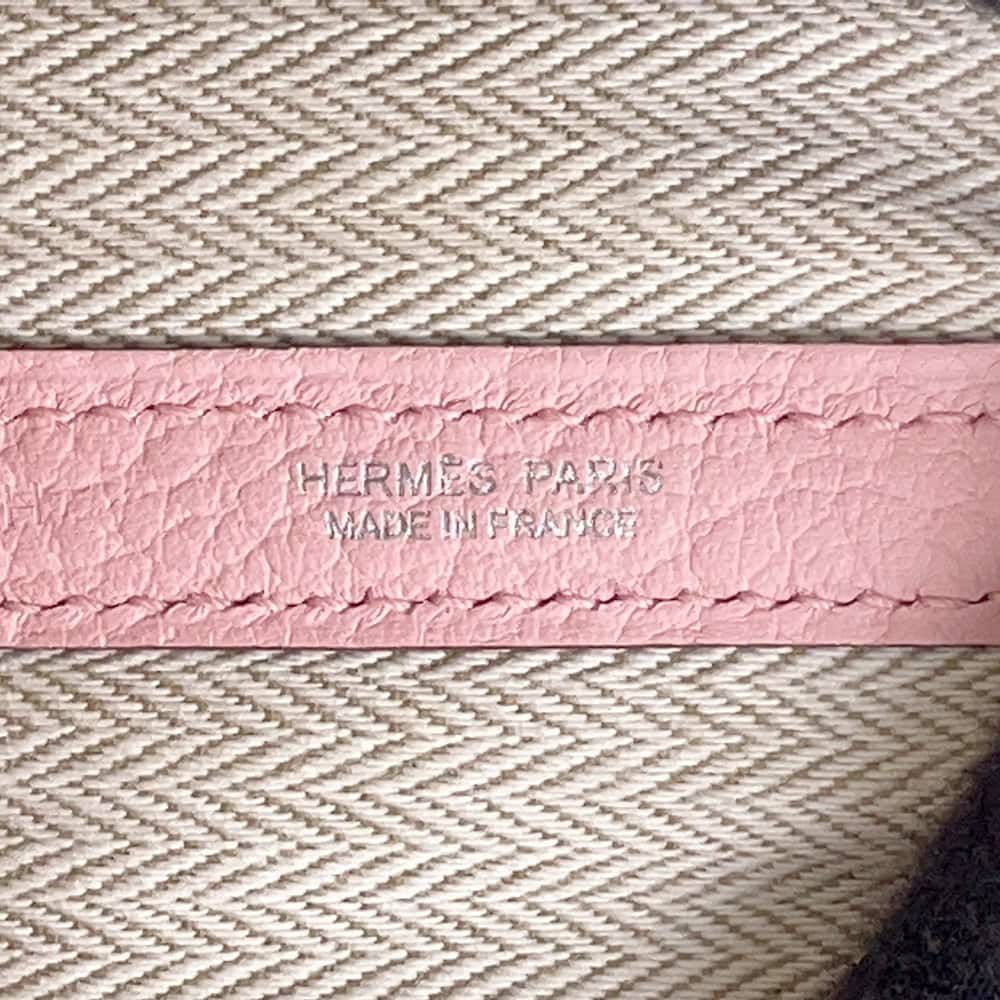 エルメス トートバッグ ガーデンパーティPM ローズサクラ/シルバー金具 カントリー T刻印