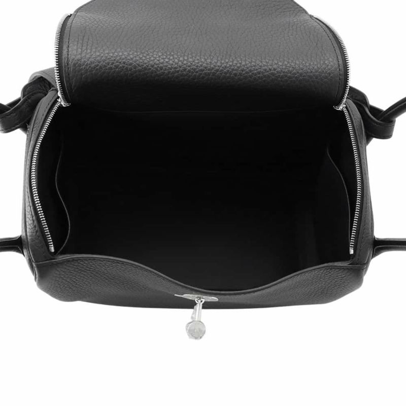 エルメス ハンドバッグ リンディ26 ブラック/シルバー金具 トリヨンクレマンス K刻印 2wayショルダー 黒