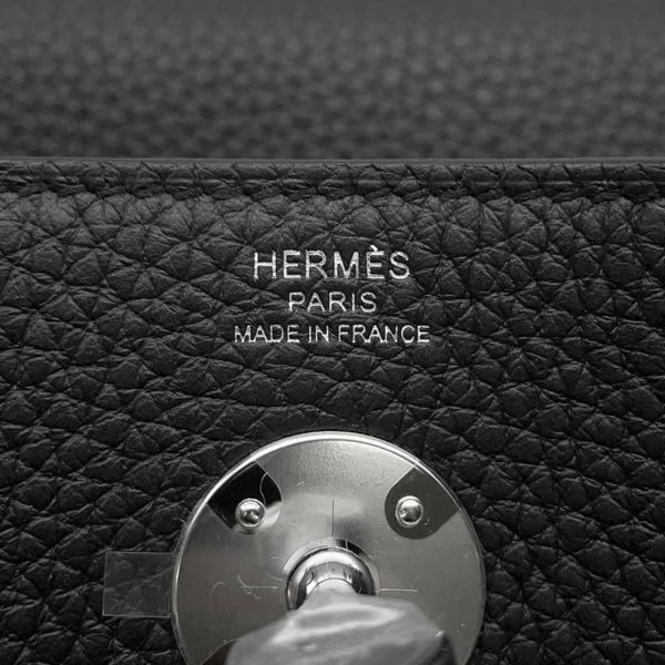 エルメス ハンドバッグ リンディ26 ブラック/シルバー金具 トリヨンクレマンス K刻印 2wayショルダー 黒