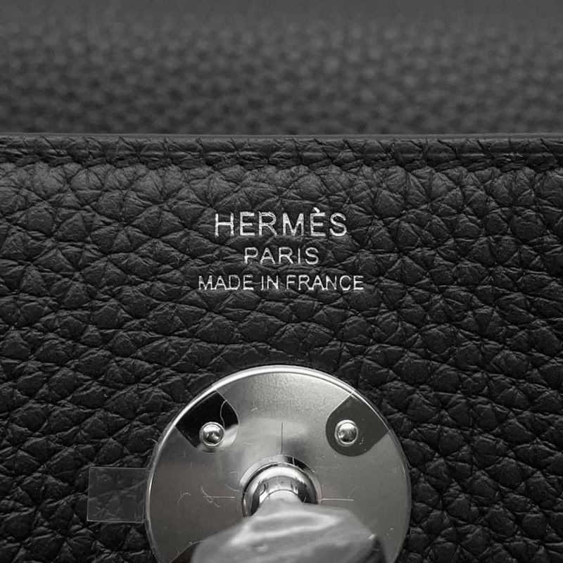 エルメス ハンドバッグ リンディ26 ブラック/シルバー金具 トリヨンクレマンス K刻印 2wayショルダー 黒