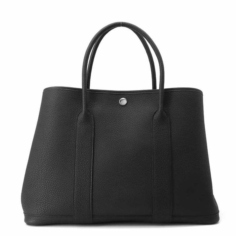 エルメス トートバッグ ガーデンパーティPM ブラック/シルバー金具 ネゴンダ W刻印 黒