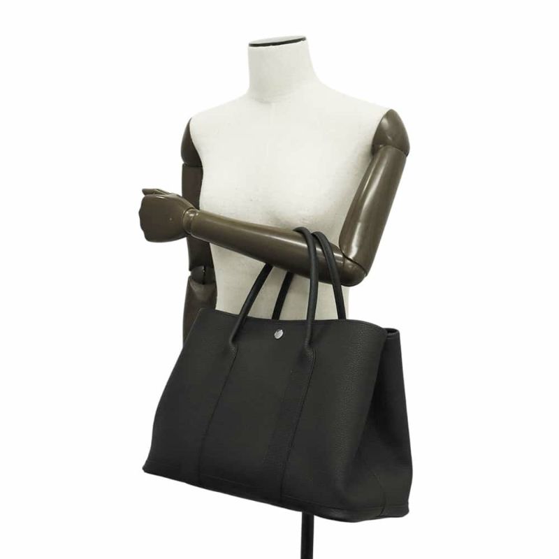 エルメス トートバッグ ガーデンパーティPM ブラック/シルバー金具 ネゴンダ W刻印 黒