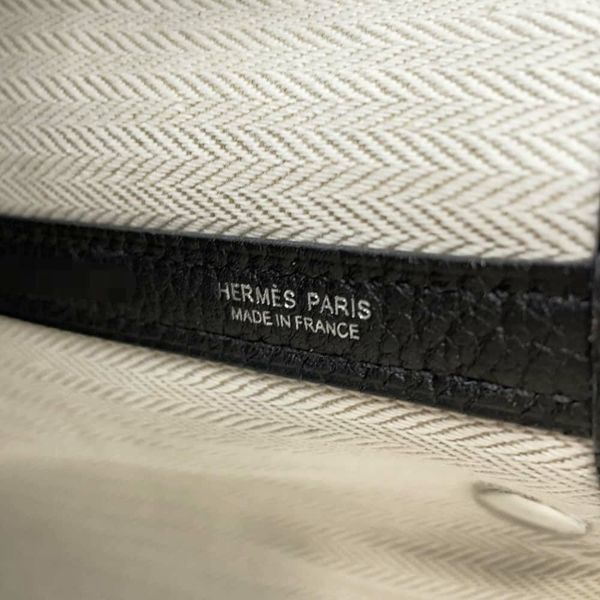 エルメス トートバッグ ガーデンパーティPM ブラック/シルバー金具 ネゴンダ W刻印 黒