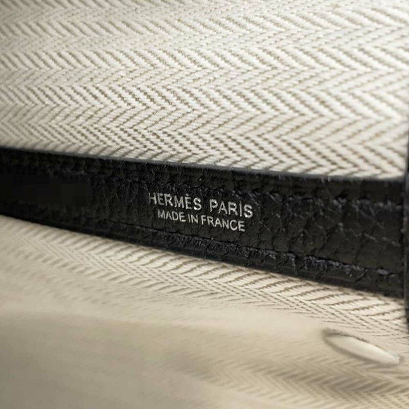 エルメス トートバッグ ガーデンパーティPM ブラック/シルバー金具 ネゴンダ W刻印 黒