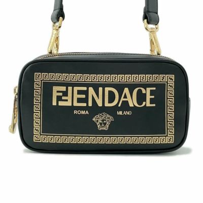 フェンディ ショルダーバッグ フェンダーチェ カメラバッグ レザー 7M0285 FENDI カメラバッグ 黒 ヴェルサーチェコラボ 安心保証