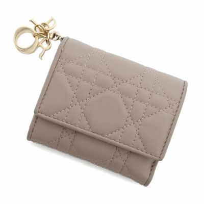 クリスチャン・ディオール 三つ折り財布 レディディオール ロータスウォレット カナージュ S0181ONMJ 安心保証
