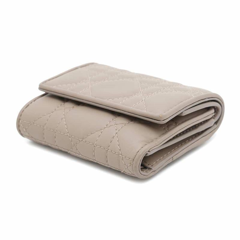 クリスチャン・ディオール 三つ折り財布 レディディオール ロータスウォレット カナージュ S0181ONMJ