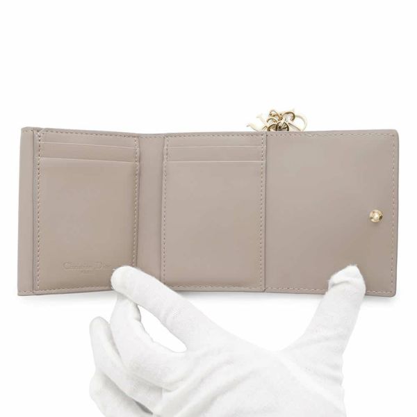 クリスチャン・ディオール 三つ折り財布 レディディオール ロータスウォレット カナージュ S0181ONMJ