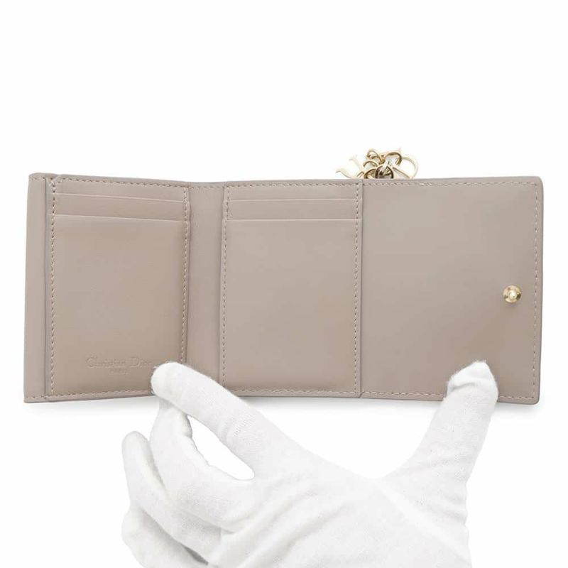 クリスチャン・ディオール 三つ折り財布 レディディオール ロータスウォレット カナージュ S0181ONMJ