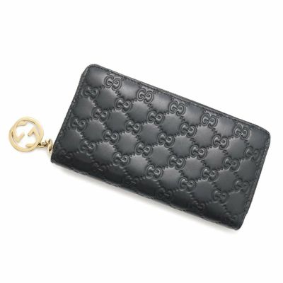 グッチ 長財布 GG グッチシマ ジップアラウンド ウォレット GUCCI 409342 財布 ラウンドファスナー 黒 安心保証