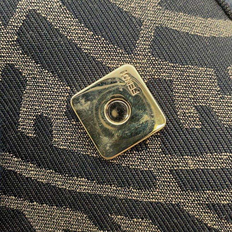 フェンディ ハンドバッグ バゲット 1997 キャンバス パイソン 8BR792 FENDI ワンショルダーバッグ 黒