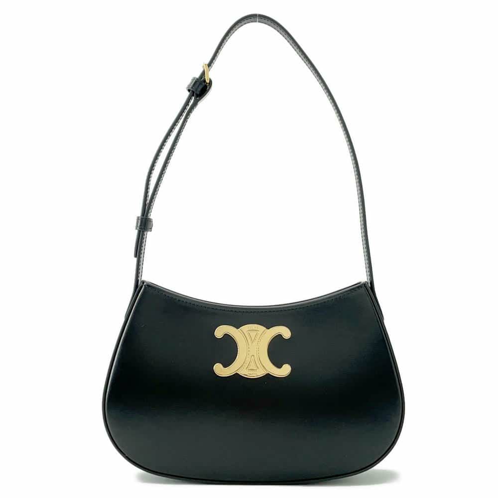 セリーヌ ショルダーバッグ ミディアム ティリー トリオンフ カーフレザー 115703 CELINE 黒 ワンショルダー