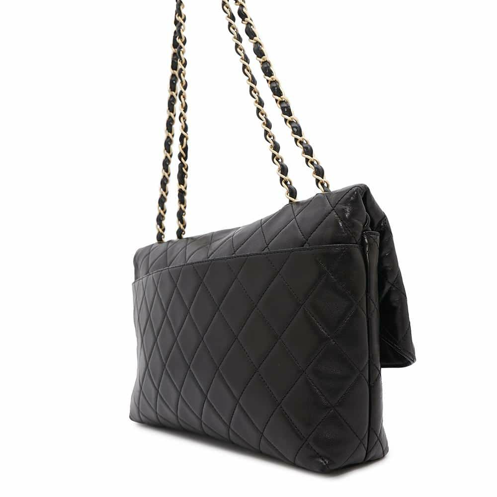 シャネル チェーンショルダーバッグ マトラッセ 2.55 ラムスキン A16522 CHANEL 黒