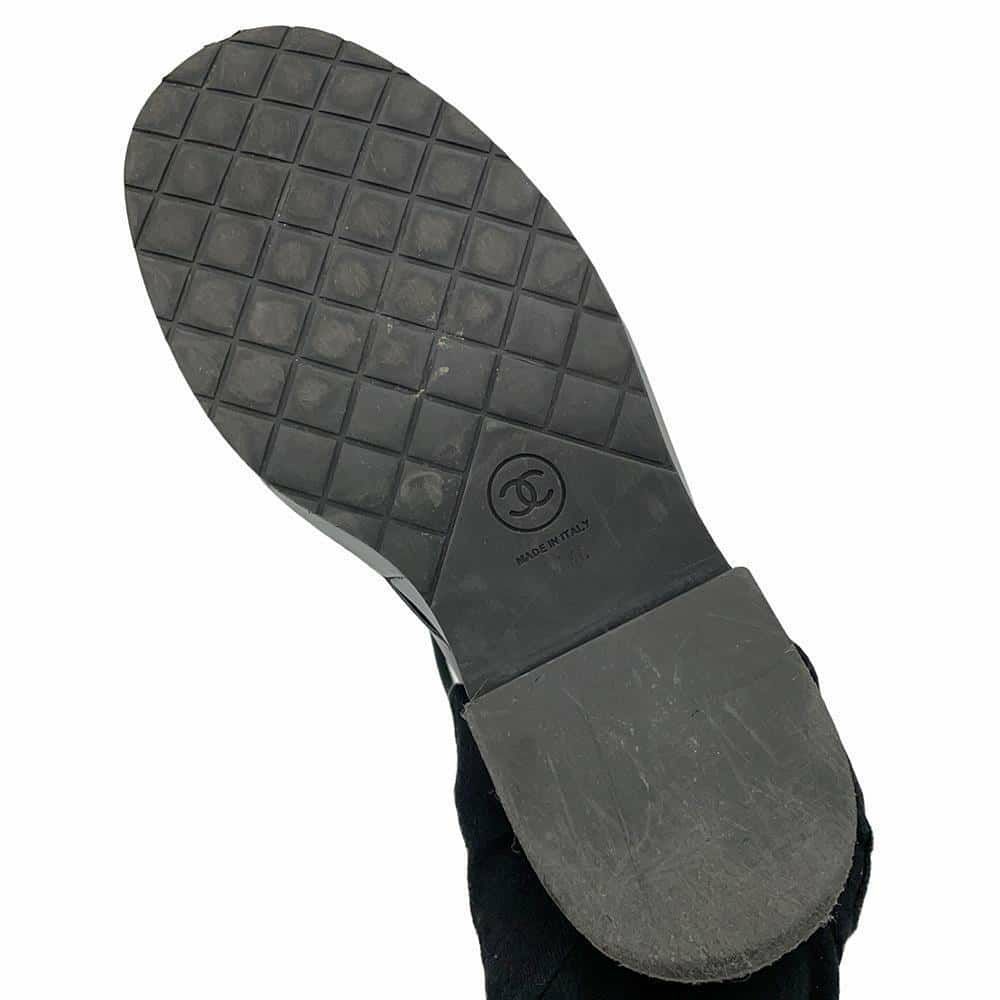 シャネル ショートブーツ ココマーク レースアップ パテント フェイクパール レディースサイズ37 1/2C G33169 靴 黒