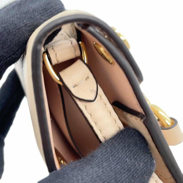 フェンディ チェーンショルダーポーチ ナノピーカブー レザー 7AR993 FENDI ポシェット バッグチャーム