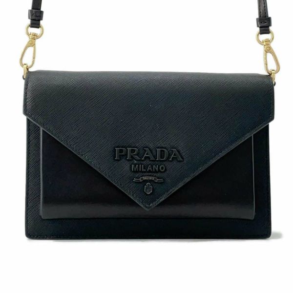 プラダ ショルダーバッグ サフィアーノレザー 1BP020 PRADA バッグ 黒