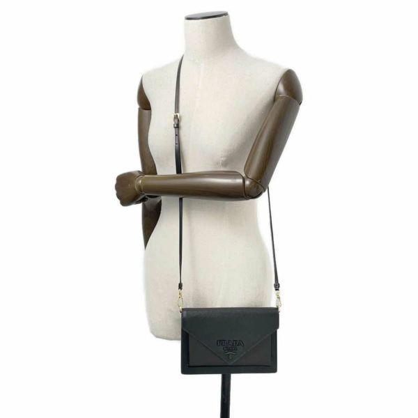 プラダ ショルダーバッグ サフィアーノレザー 1BP020 PRADA バッグ 黒