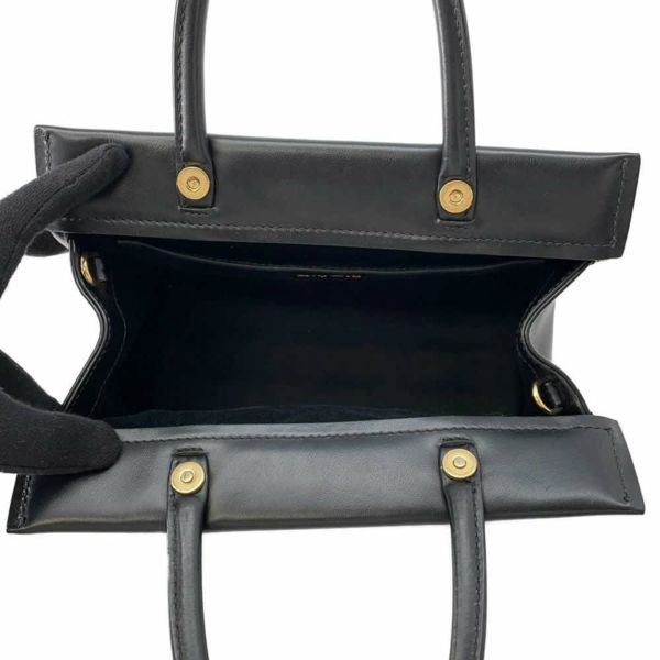 ミュウミュウ ハンドバッグ エンボスロゴ レザー 5BA243 Miu Miu 2wayショルダーバッグ 黒