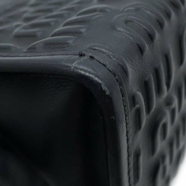 ミュウミュウ ハンドバッグ エンボスロゴ レザー 5BA243 Miu Miu 2wayショルダーバッグ 黒