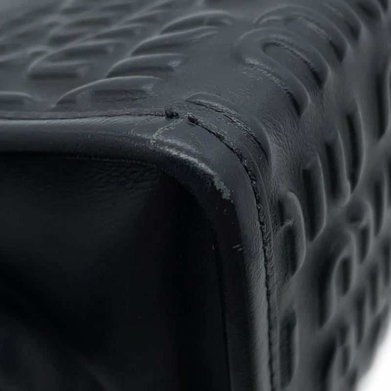 ミュウミュウ ハンドバッグ エンボスロゴ レザー 5BA243 Miu Miu 2wayショルダーバッグ 黒