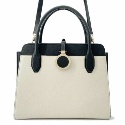 ブルガリ ハンドバッグ アルバ レザー BVLGARI 2wayショルダーバッグ 黒 白 安心保証