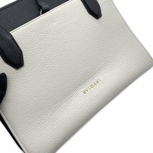 ブルガリ ハンドバッグ アルバ レザー BVLGARI 2wayショルダーバッグ 黒 白