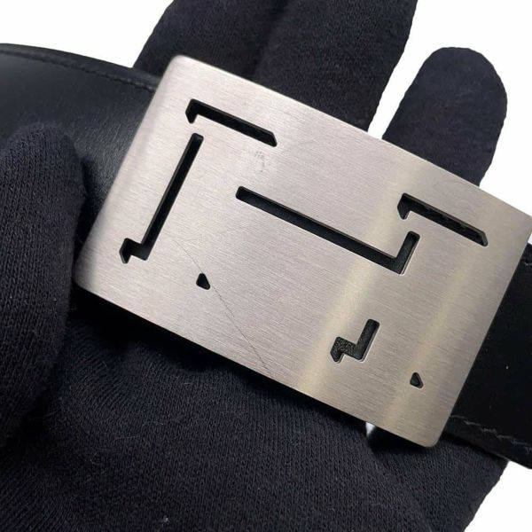 HERMES ラッキーメタル Hベルト Hロゴ　革　エルメス エルメス べルト Hベルト ラッキーメタル ブラック/ブルージーン
