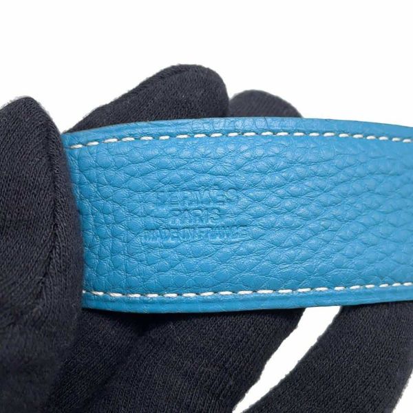エルメス べルト Hベルト ラッキーメタル ブラック/ブルージーン