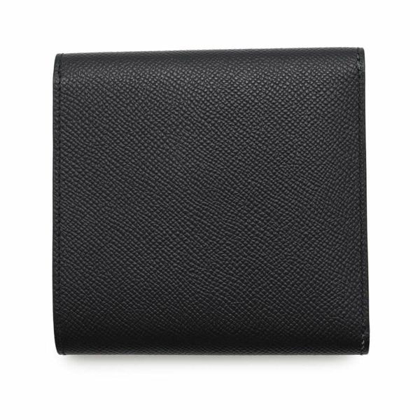 エルメス 三つ折り財布 クリック12 ブラック/シルバー金具 エプソン C刻印 HERMES 黒 財布