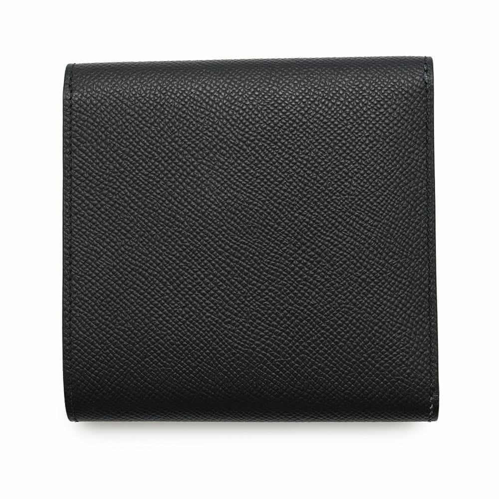 エルメス 三つ折り財布 クリック12 ブラック/シルバー金具 エプソン C刻印 HERMES 黒 財布