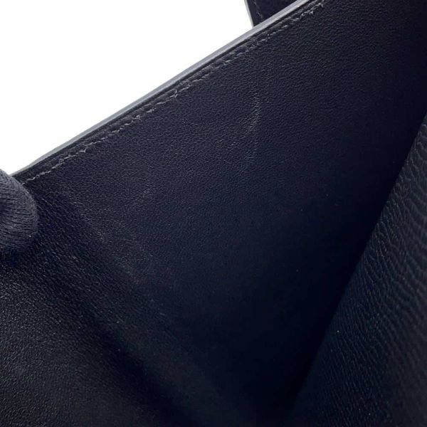 エルメス 三つ折り財布 クリック12 ブラック/シルバー金具 エプソン C刻印 HERMES 黒 財布