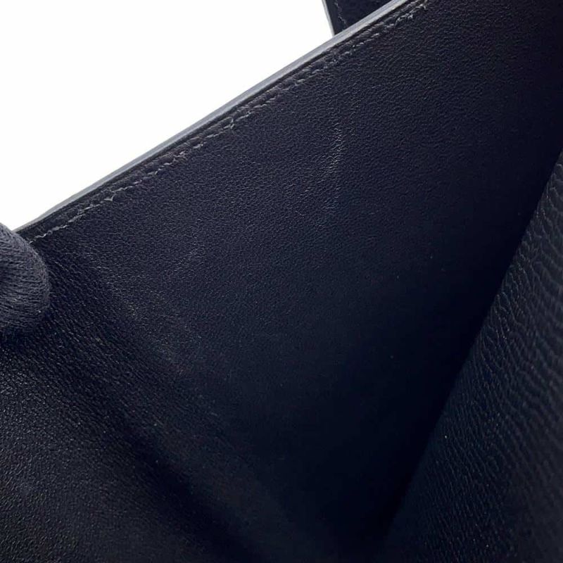 エルメス 三つ折り財布 クリック12 ブラック/シルバー金具 エプソン C刻印 HERMES 黒 財布