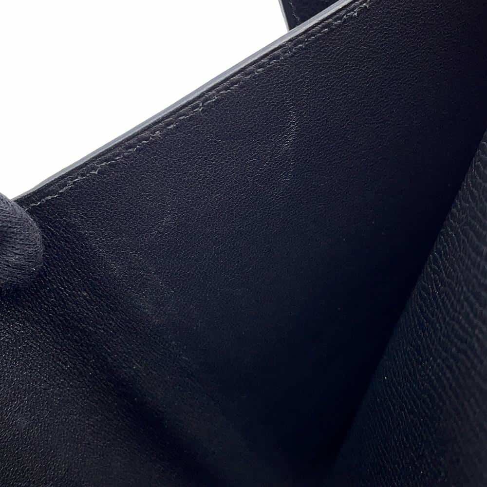 エルメス 三つ折り財布 クリック12 ブラック/シルバー金具 エプソン C刻印 HERMES 黒 財布