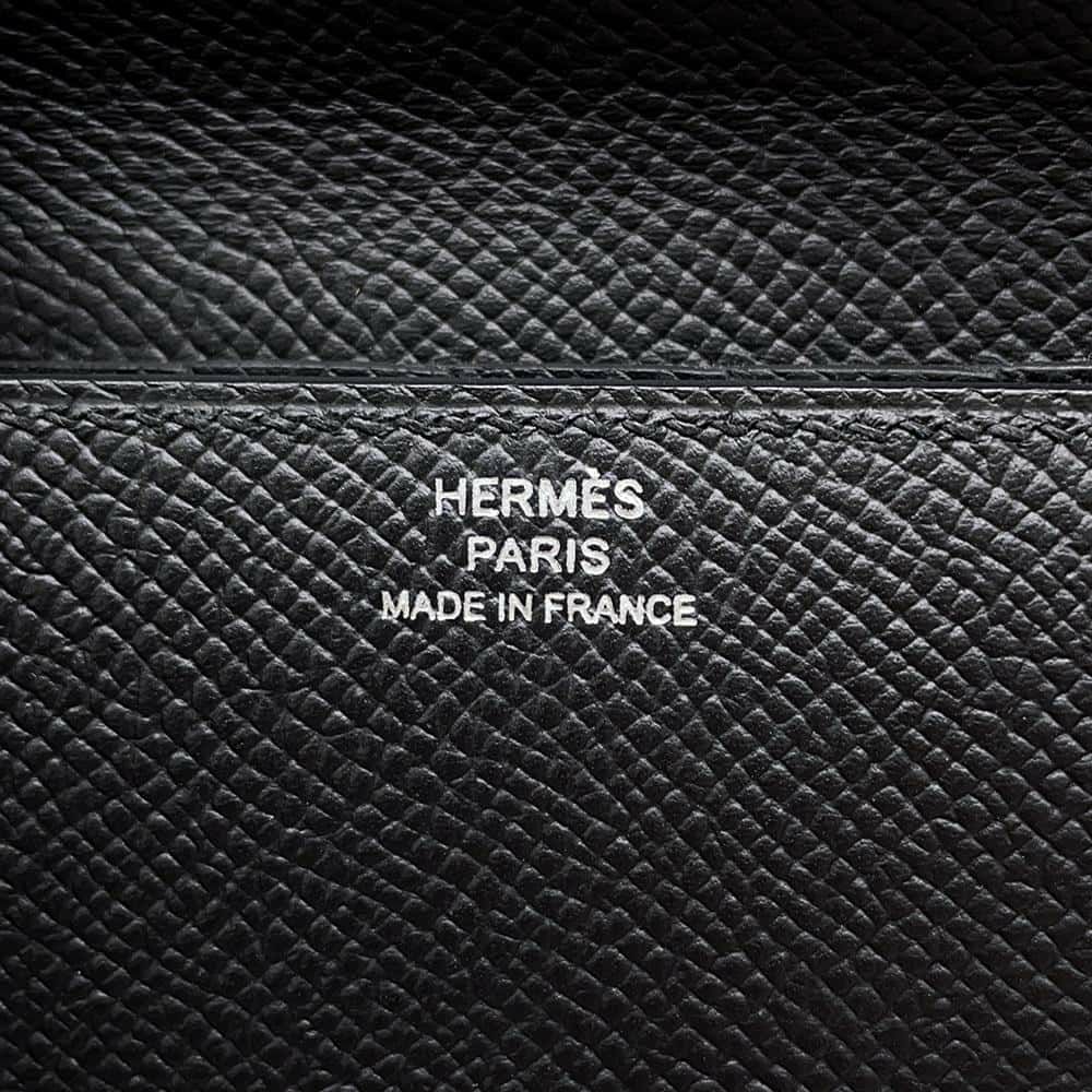 エルメス 三つ折り財布 クリック12 ブラック/シルバー金具 エプソン C刻印 HERMES 黒 財布