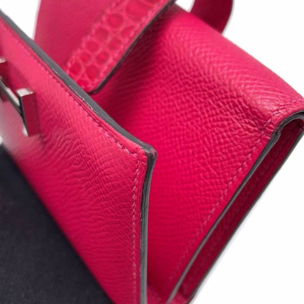 エルメス 三つ折り財布 ベアン コンビネ タッチ ローズメキシコ/シルバー金具 エプソン/アリゲーターマット Z刻印