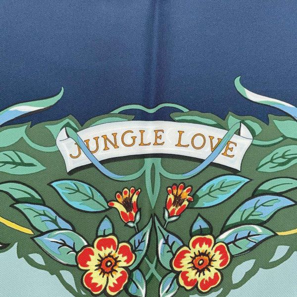 エルメス スカーフ カレ90 ジャングル・ラブ Jungle Love forever HERMES シルクツイル