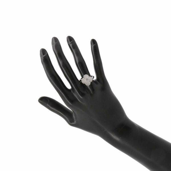 ヴァンクリーフ&アーペル リング ヴィンテージ アルハンブラ リング マザーオブパール ダイヤ 1P 0.05ct K18WG サイズ52 VCARF48900