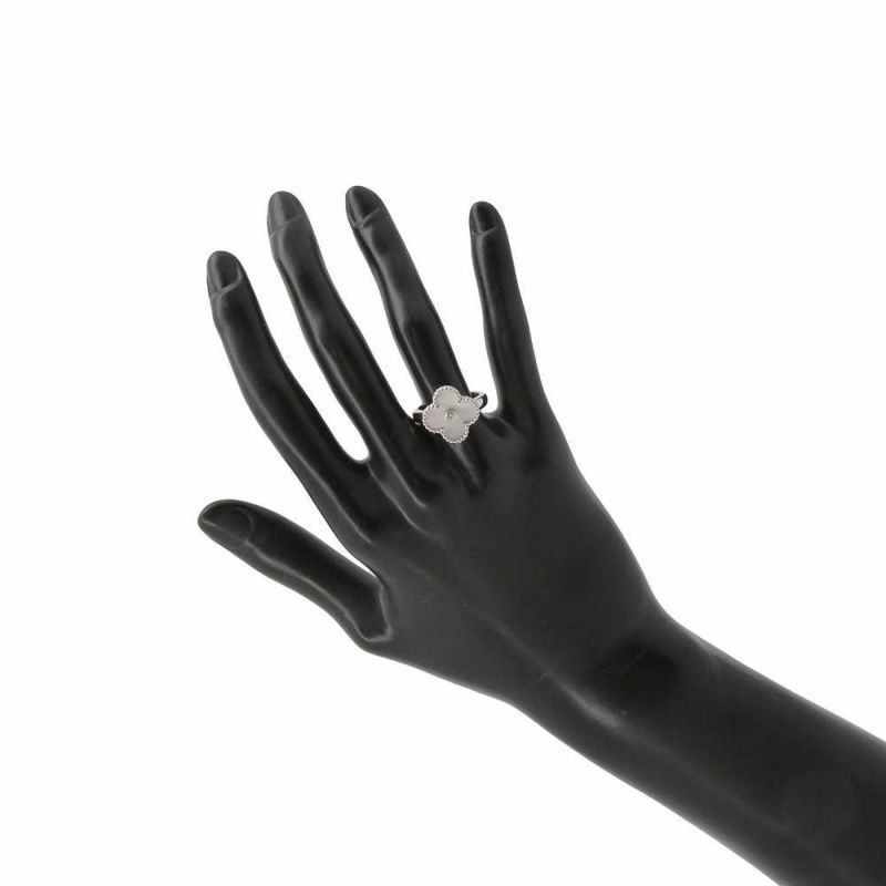 ヴァンクリーフ&アーペル リング ヴィンテージ アルハンブラ リング マザーオブパール ダイヤ 1P 0.05ct K18WG サイズ52 VCARF48900