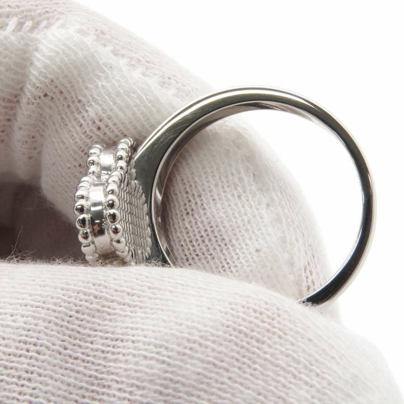 ヴァンクリーフ&アーペル リング ヴィンテージ アルハンブラ リング マザーオブパール ダイヤ 1P 0.05ct K18WG サイズ52 VCARF48900