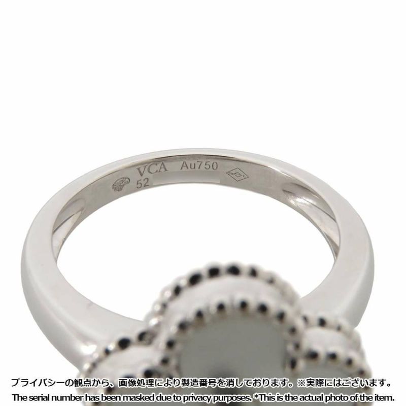 ヴァンクリーフ&アーペル リング ヴィンテージ アルハンブラ リング マザーオブパール ダイヤ 1P 0.05ct K18WG サイズ52 VCARF48900