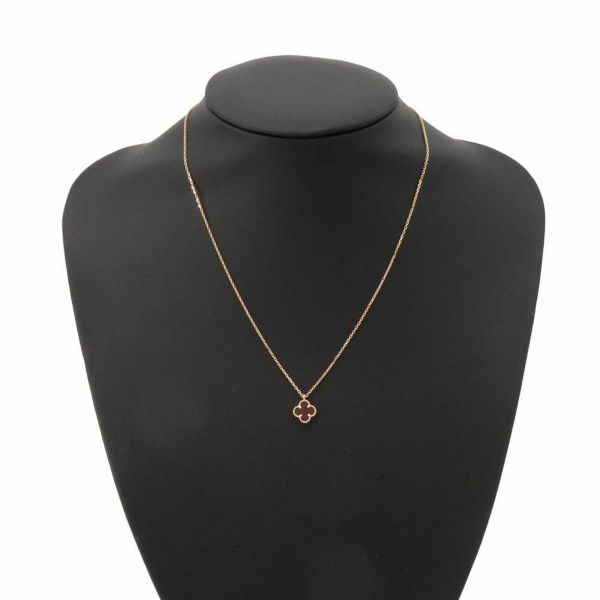 ヴァンクリーフ＆アーペル ネックレス スウィート アルハンブラ ペンダント カーネリアン K18PGピンクゴールド VCARN59M00