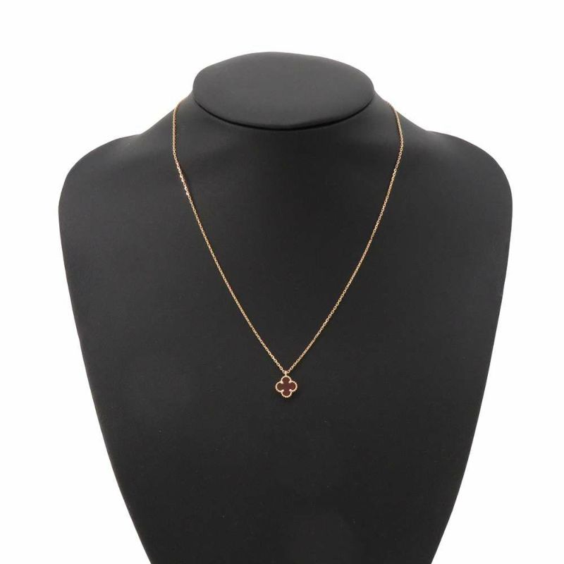 ヴァンクリーフ＆アーペル ネックレス スウィート アルハンブラ ペンダント カーネリアン K18PGピンクゴールド VCARN59M00