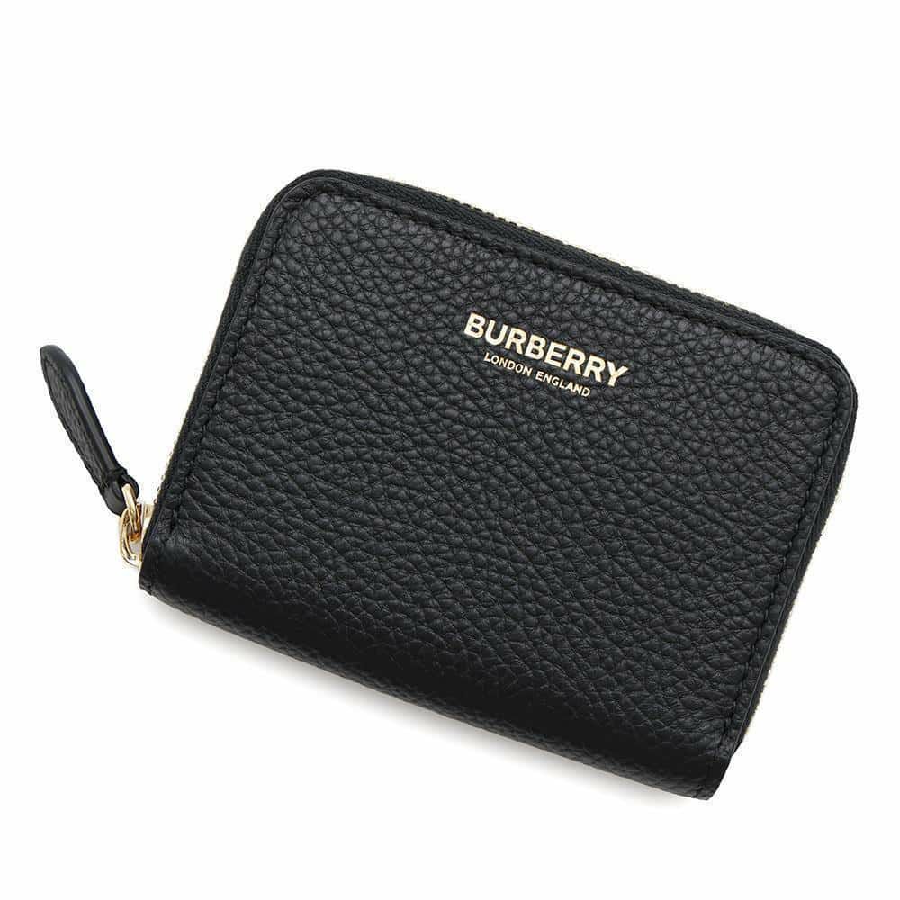 黒 レザー ジッパー付きカードケース Burberry バーバリー BURBERRY  