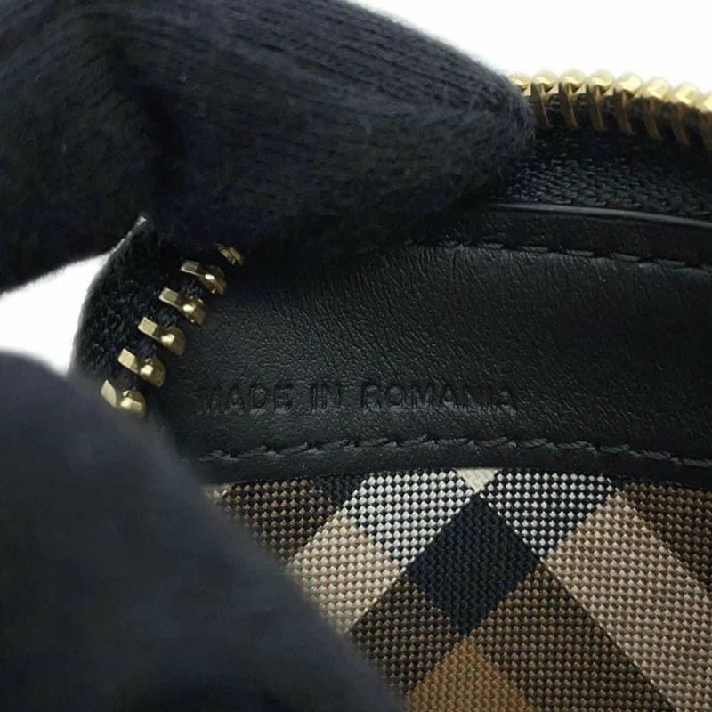 バーバリー コインケース ジップアラウンドレザーウォレット BURBERRY 財布 カードケース 黒