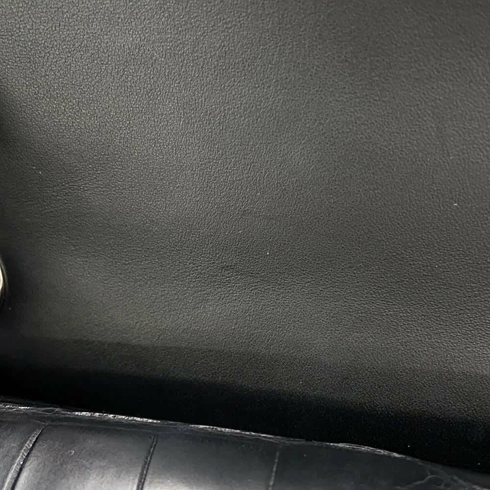 シャネル チェーンショルダーバッグ マトラッセ25 ココマーク ダブルチェーン クロコダイルマット CHANEL 黒