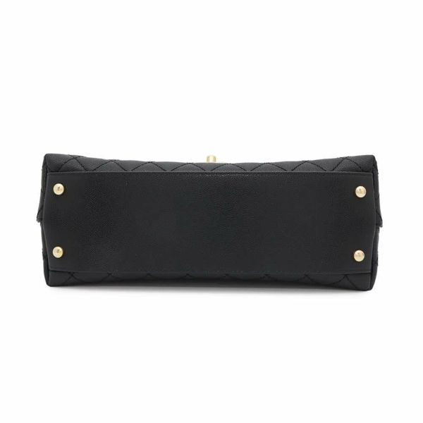 シャネル ハンドバッグ マトラッセ ココマーク ココハンドル フラップ キャビアスキン A92991 2way 黒