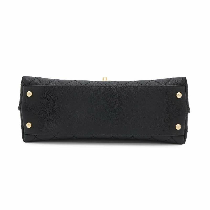 シャネル ハンドバッグ マトラッセ ココマーク ココハンドル フラップ キャビアスキン A92991 2way 黒